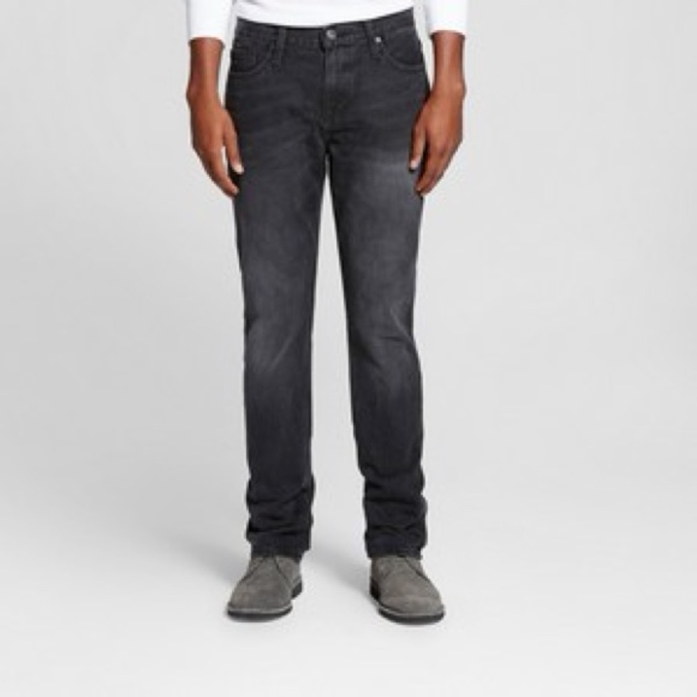 Mossimo Black Wash Faded Slim Straight Jeans - Size 34x32